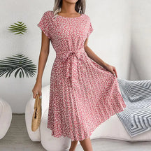 Vestido Primavera Floral Plissado